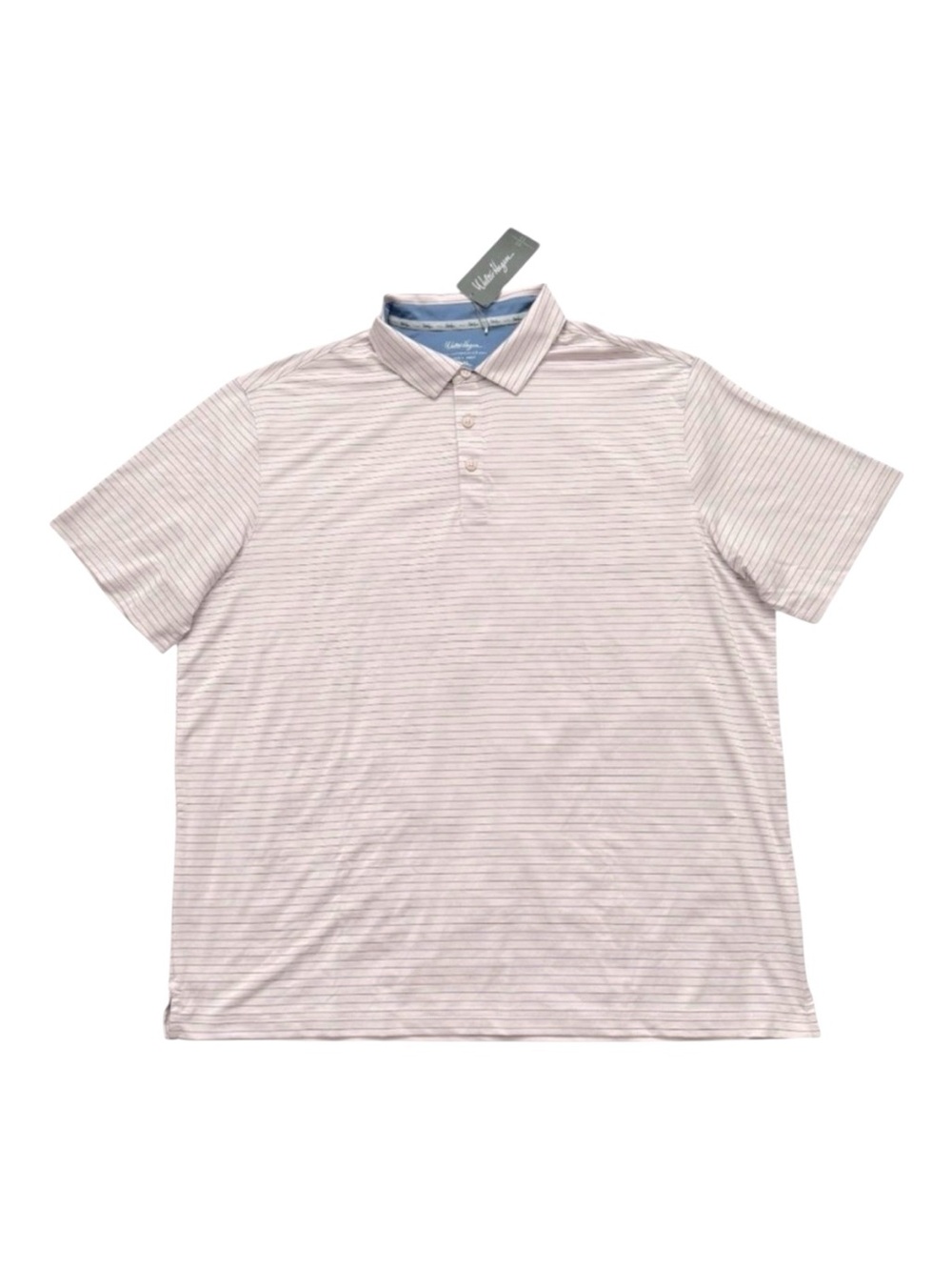 NWT Walter Hagen Men’s P11 Classic Stripe Golf Polo XXL Sweet Pink Navy
